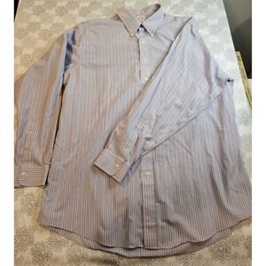 Brooks Brothers Madison‎ Non-Iron Striped Dress Shirt Button Down 17 1/2-37